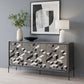 Krause 3-door Bone Inlay Accent Cabinet Grey and Black