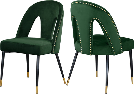 Akoya Green Velvet Dining Chair