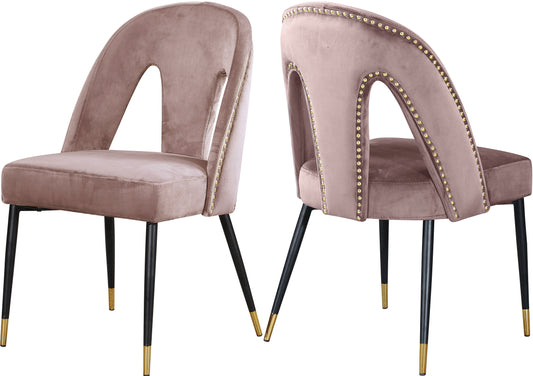 Akoya Pink Velvet Dining Chair