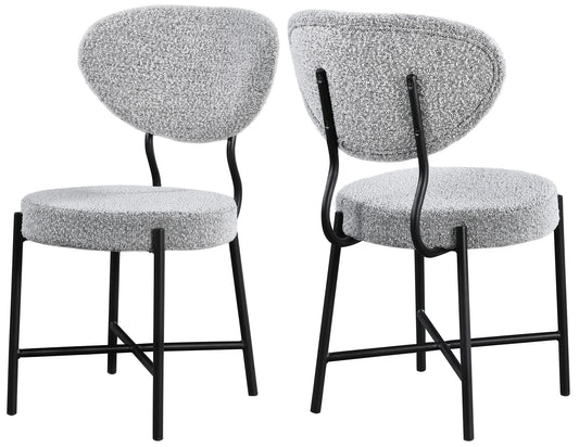 Allure Grey Boucle Fabric Dining Chair