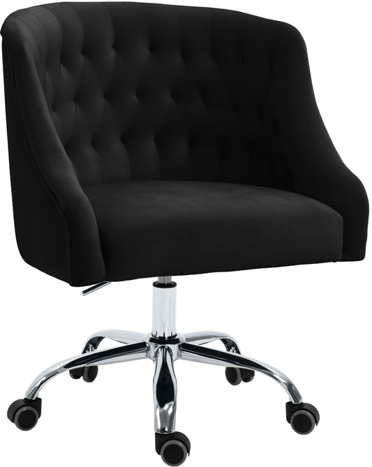 Arden Black Velvet Office Chair