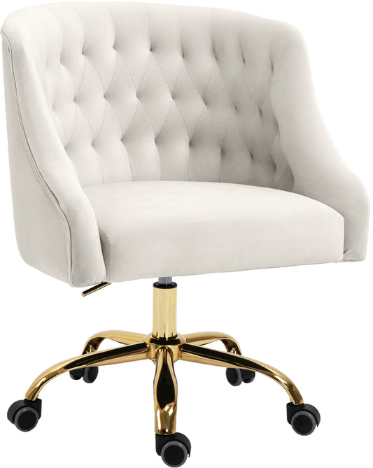 Arden Cream Velvet Office Chair